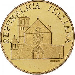 2390D 100.000 lire 1999 Basilica di San Francesco Roma Oro