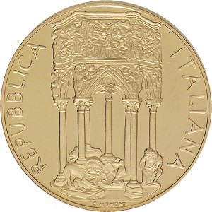 2394D 100.000 lire 2001 Pulpito di Giovanni Pisano Roma Oro
