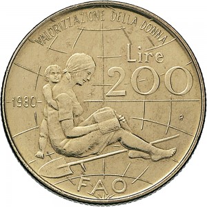 1934R 200 lire 1980 Maria Montessori Roma Bronzital