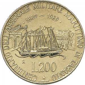 1936R 200 lire 1989 Nave Roma Bronzital