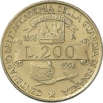 1946R 200 lire 1996 Stemma Guardia di Finanza Roma Bronzital