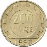 1928R 200 lire 1998 Ingranaggio dentato Roma Bronzital