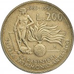 1950R 200 lire 1999 Carabinieri tutela patrimonio artistico Roma Bronzital