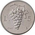 1877R 5 lire 1947 Ramo di vite Roma Alluminio