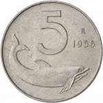 2224R 5 lire 1956 Delfino Roma Italma