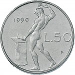 2068R 50 lire 1990 Vulcano 2° tipo Roma Acmonital