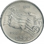 1839R 500 lire 1961 Italia seduta Roma Argento