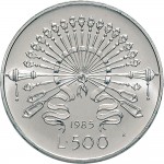 2410R 500 lire 1985 Alessandro Manzoni Roma Argento