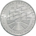 2405R 500 lire 1985 Presidenza italiana Comunità europea Roma Argento