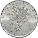 2414R 500 lire 1986 Anno internazionale della pace Roma Argento