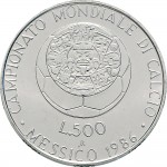 2412R 500 lire 1986 Mondiali di calcio Messico Roma Argento