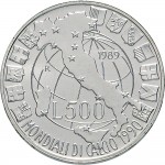 2440R 500 lire 1989 Mondiali di calcio Italia 