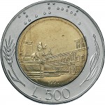 1856R 500 lire 1990 Piazza del Quirinale Roma Acmonital e Bronzital