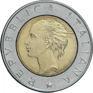 1861D 500 lire 1992 Piazza del Quirinale Roma Acmonital e Bronzital