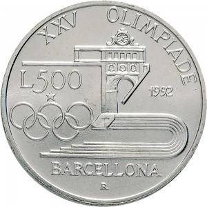 2470R 500 lire 1992 XXV Olimpiade di Barcellona Roma Argento
