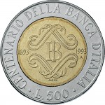 1891R 500 lire 1993 Monogramma Banca d