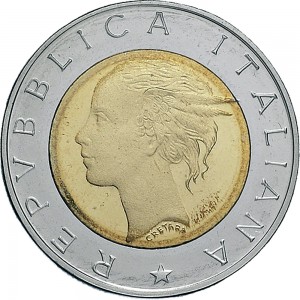 1896D 500 lire 1996 Palazzo ISTAT Roma Acmonital e Bronzital