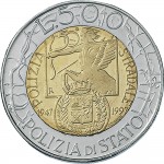 1898R 500 lire 1997 Polizia stradale Roma Acmonital e Bronzital
