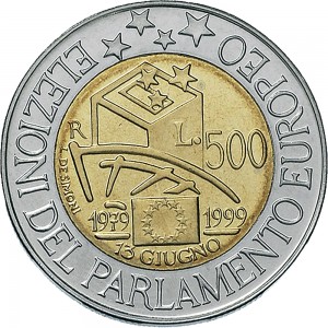1902R 500 lire 1999 Elezioni Parlamento europeo Roma Acmonital e Bronzital