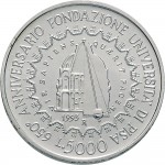 2492R 5.000 lire 1993 Università di Pisa 2° tipo Roma Argento