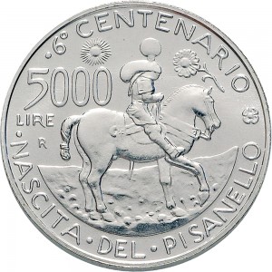 2404R 5.000 lire 1995 Pisanello Roma Argento