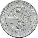 2508R 5.000 lire 1996 Presidenza italiana Unione europea Roma Argento