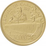 2395R 50.000 lire 2001 Reggia di Caserta Roma Oro