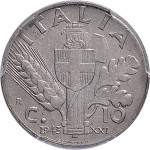 1756R 10 Centesimi 1943 XXI Scudo semirotondo Aosta Acmonital