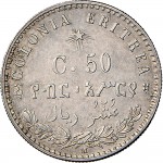 1698R 1/10 di tallero da 50 centesimi 1890 Valore su due rami di alloro Milano Argento