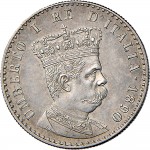 1698D 1/10 di tallero da 50 centesimi 1890 Valore su due rami di alloro Milano Argento