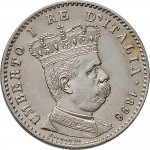 1697D 2/10 di tallero da 1 lira 1896 Valore su due rami di alloro Roma Argento