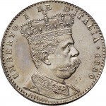 1693D 4/10 di tallero da 2 lire 1890 Valore su due rami di alloro Roma Argento