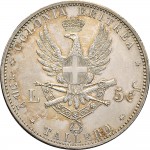 1691R Tallero da 5 lire 1891 Aquila spiegata Roma Argento