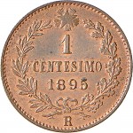 1307R 1 centesimo 1895 Valore entro semicorona di alloro e quercia Roma Rame