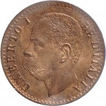 1308D 1 centesimo 1895 Valore entro semicorona di alloro e quercia Roma Rame