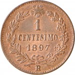 1310R 1 centesimo 1897 Valore entro semicorona di alloro e quercia Roma Rame
