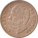 1311D 1 centesimo 1899 Valore entro semicorona di alloro e quercia Roma Rame