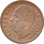 1312D 1 centesimo 1900 Valore entro semicorona di alloro e quercia Roma Rame