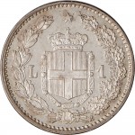 1283R 1 lira 1884 Scudo sannitico Roma Argento