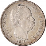 1284D 1 lira 1886 Scudo sannitico Roma Argento