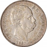 1285D 1 lira 1887 Scudo sannitico Milano Argento