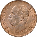 1294D 10 Centesimi 1893 Valore entro semicorona di alloro e quercia 1° tipo Birmingham Rame