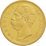 1244D 100 lire 1880 Scudo sannitico 1° tipo Roma Oro