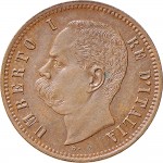 1301D 2 centesimi 1896 Valore entro semicorona di alloro e quercia Roma Rame