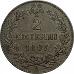 2564R 2 centesimi 1897 Valore entro semicorona di alloro e quercia Roma Bronzo