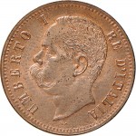 1304D 2 centesimi 1900 Valore entro semicorona di alloro e quercia Roma Rame