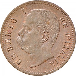 1305D 2 centesimi 1900 Valore entro semicorona di alloro e quercia Roma Rame
