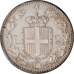 1276R 2 lire 1885 Scudo sannitico 1° tipo Roma Argento