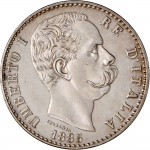 1276D 2 lire 1885 Scudo sannitico 1° tipo Roma Argento