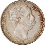 1277D 2 lire 1886 Scudo sannitico 1° tipo Roma Argento